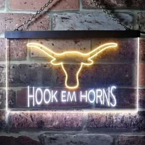 Texas Longhorns Hook Em Horns Neon-Like LED Sign