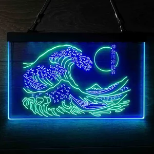 The Great Wave Off Kanagawa Neon-Like LED Sign