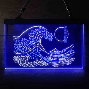 The Great Wave Off Kanagawa Neon-Like LED Sign