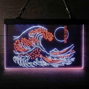 The Great Wave Off Kanagawa Neon-Like LED Sign
