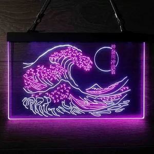 The Great Wave Off Kanagawa Neon-Like LED Sign