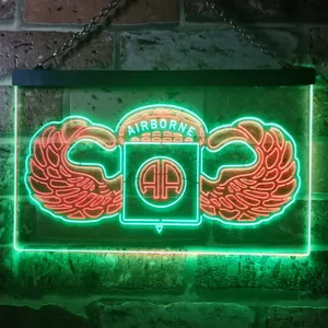 US Army 82nd Airborne Division Wings Neon-Like LED Sign