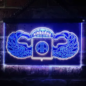 US Army 82nd Airborne Division Wings Neon-Like LED Sign