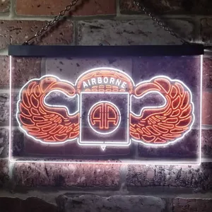 US Army 82nd Airborne Division Wings Neon-Like LED Sign