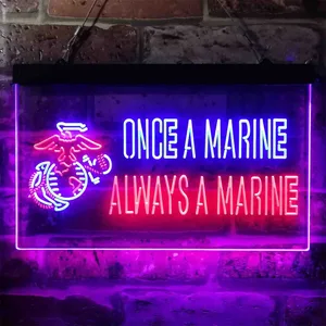 US Marine Corps Once A Marine Neon-Like LED Sign