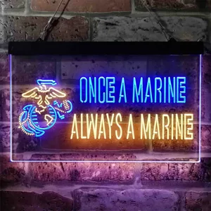 US Marine Corps Once A Marine Neon-Like LED Sign