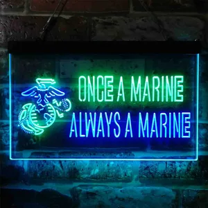 US Marine Corps Once A Marine Neon-Like LED Sign