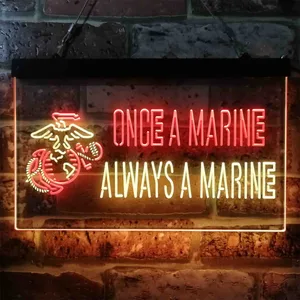 US Marine Corps Once A Marine Neon-Like LED Sign