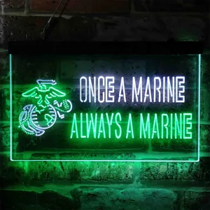 US Marine Corps Once A Marine Neon-Like LED Sign