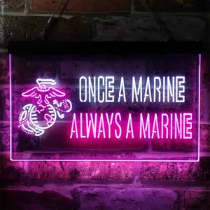 US Marine Corps Once A Marine Neon-Like LED Sign