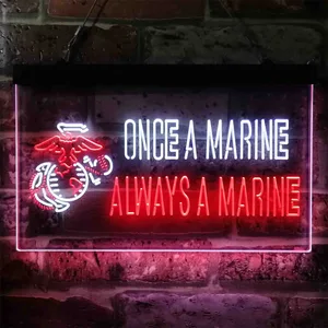US Marine Corps Once A Marine Neon-Like LED Sign