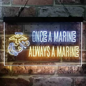 US Marine Corps Once A Marine Neon-Like LED Sign