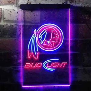 Washington Football Team Bud Light Neon-Like LED Sign