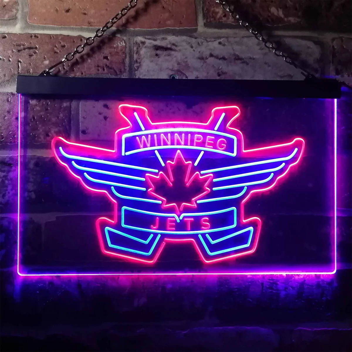 Winnipeg Jets Logo 2 Neon-Like LED Sign - Legacy Edition