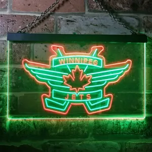 Winnipeg Jets Logo 2 Neon-Like LED Sign - Legacy Edition