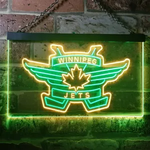 Winnipeg Jets Logo 2 Neon-Like LED Sign - Legacy Edition