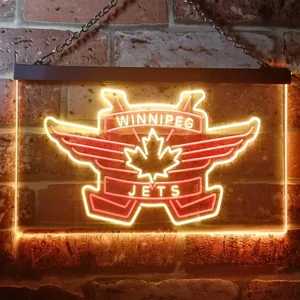 Winnipeg Jets Logo 2 Neon-Like LED Sign - Legacy Edition