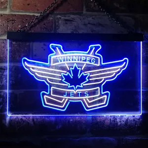 Winnipeg Jets Logo 2 Neon-Like LED Sign - Legacy Edition