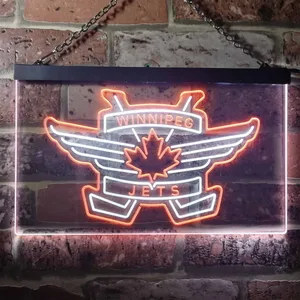 Winnipeg Jets Logo 2 Neon-Like LED Sign - Legacy Edition