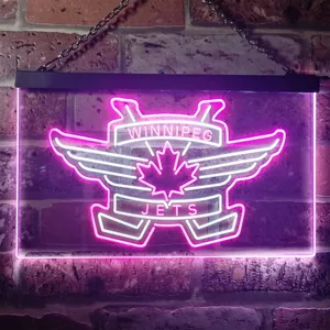 Winnipeg Jets Logo 2 Neon-Like LED Sign - Legacy Edition