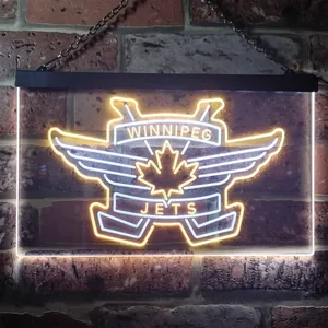 Winnipeg Jets Logo 2 Neon-Like LED Sign - Legacy Edition