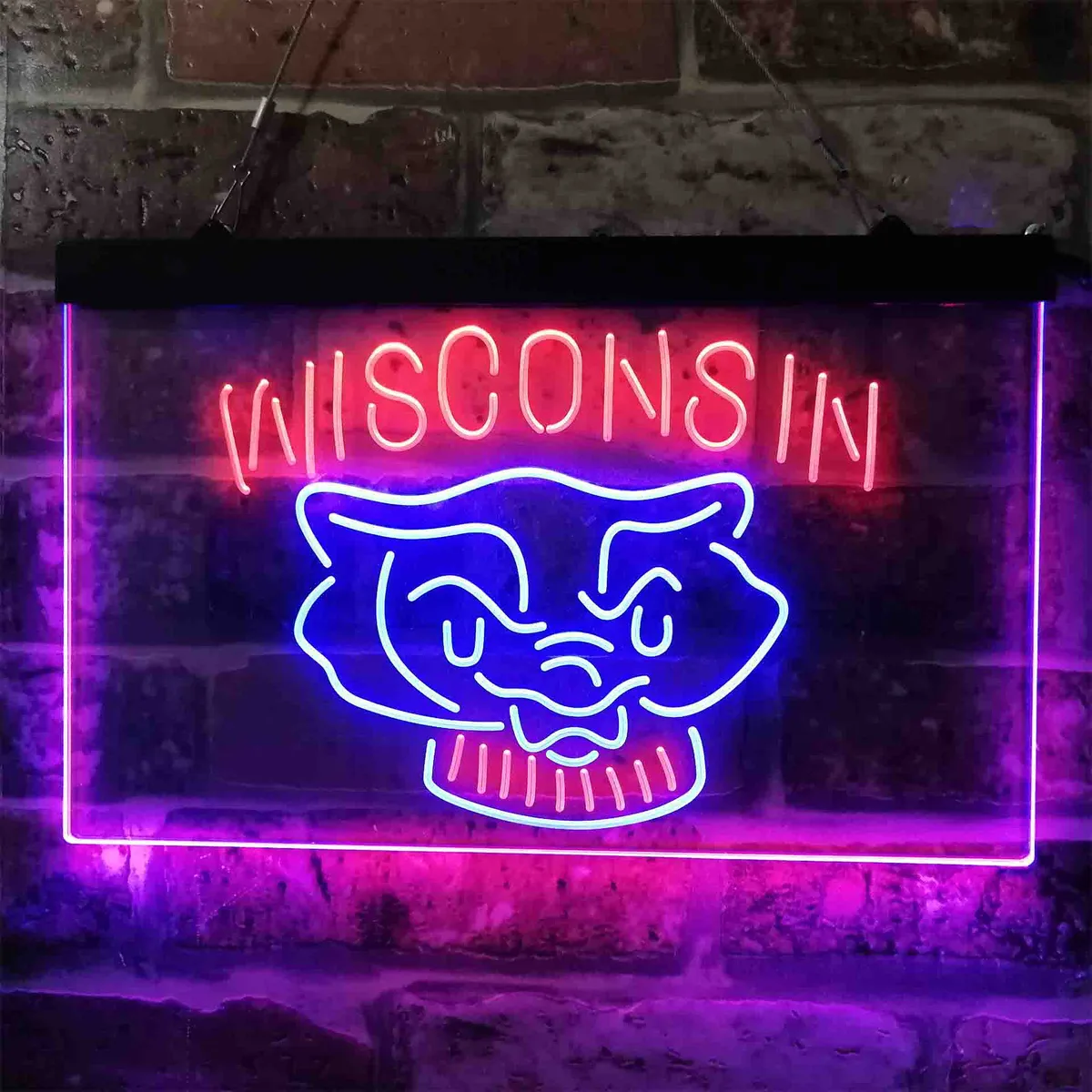 Wisconsin Badgers Logo 2 Neon-Like LED Sign