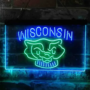 Wisconsin Badgers Logo 2 Neon-Like LED Sign