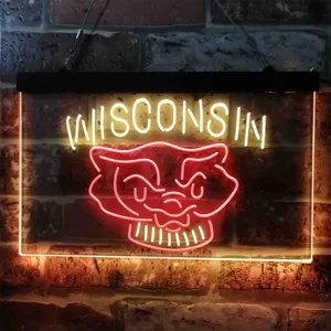 Wisconsin Badgers Logo 2 Neon-Like LED Sign