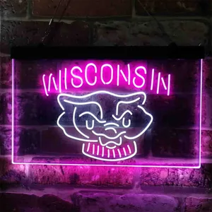 Wisconsin Badgers Logo 2 Neon-Like LED Sign