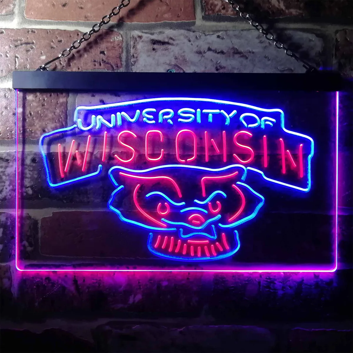 Wisconsin Badgers Logo Neon-Like LED Sign
