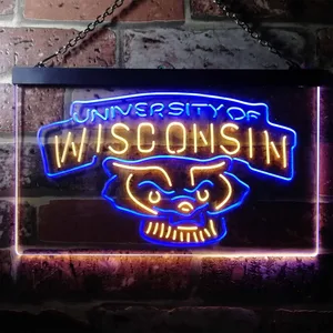 Wisconsin Badgers Logo  Neon-Like LED Sign
