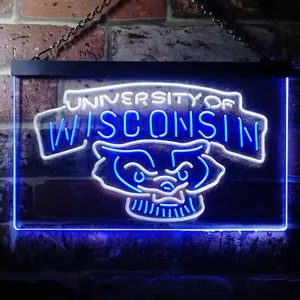Wisconsin Badgers Logo  Neon-Like LED Sign