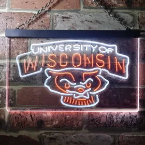 Wisconsin Badgers Logo  Neon-Like LED Sign