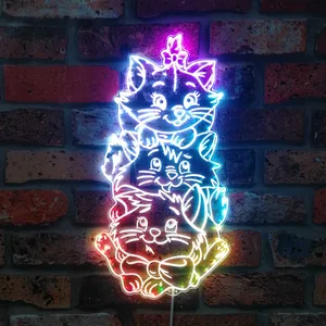 Aristocats Marie Toulouse Berlioz RGB LED Sign