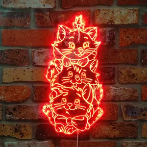 Aristocats Marie Toulouse Berlioz RGB LED Sign