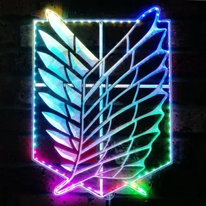 Attack on Titan Wings Survey Corps Emblem RGB LED Sign
