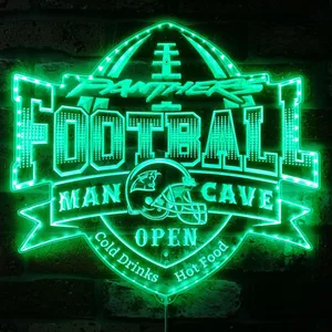 Carolina Panthers Man Cave RGB LED Sign