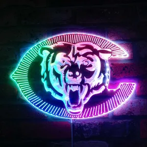Chicago Bears Bear Logo RGB LED Sign