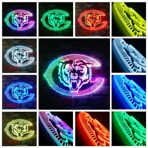 Chicago Bears Bear Logo RGB LED Sign