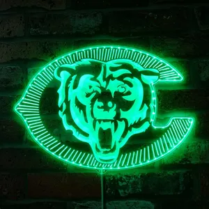 Chicago Bears Bear Logo RGB LED Sign