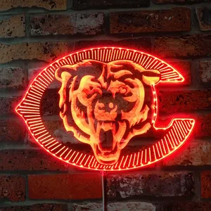 Chicago Bears Bear Logo RGB LED Sign