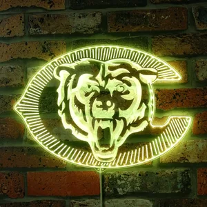 Chicago Bears Bear Logo RGB LED Sign