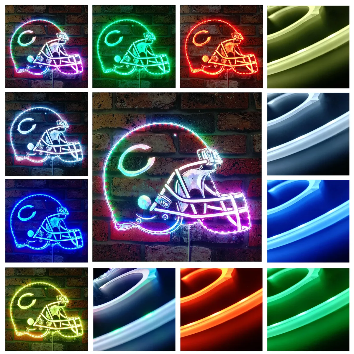 Chicago Bears Helmet Logo RGB LED Sign