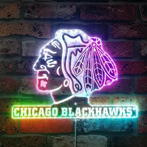 Chicago Blackhawks Logo RGB LED Sign