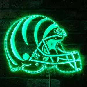 Cincinnati Bengals Helmet Logo RGB LED Sign
