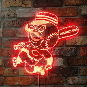 Cincinnati Reds Mr. Red Mascot RGB LED Sign