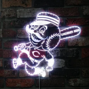 Cincinnati Reds Mr. Red Mascot RGB LED Sign