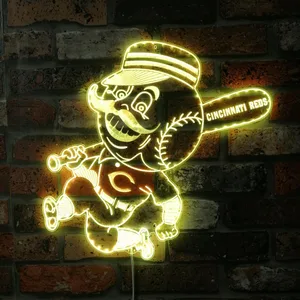 Cincinnati Reds Mr. Red Mascot RGB LED Sign