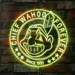Cleveland Guardians Chief Wahoo Forever RGB LED Sign