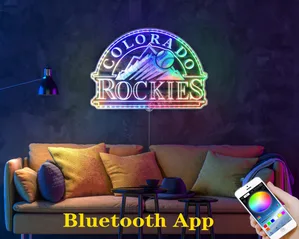 Colorado Rockies Signature Snow Mountain Logo RGB LED Sign